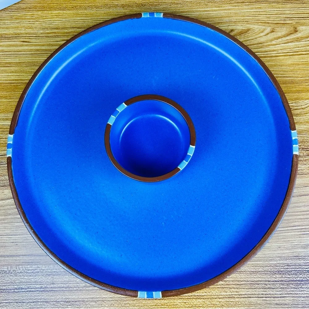 Sky‎ Blue Chip And Dip SET Portuguese Dansk Mesa Ceramic Serving Platter 13”